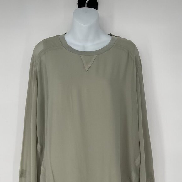 Marlena Semi Sheer Blouse Size Large in Sage‎ - Picture 2 of 9